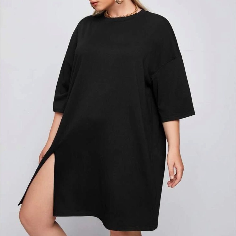 Slit hem tshirt dress